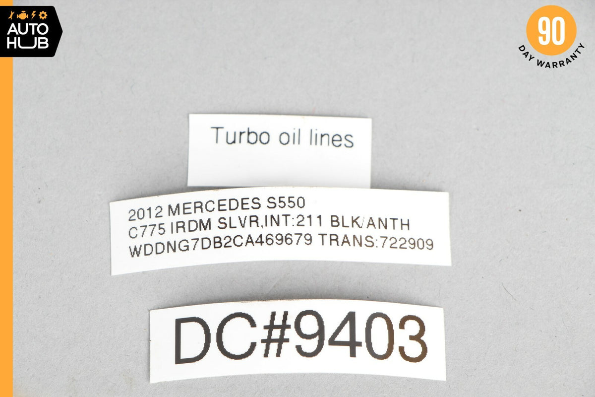 Mercedes W221 S550 Right & Left Engine Motor Charger Feed Oil Hose Line Pipe Set - photo 7