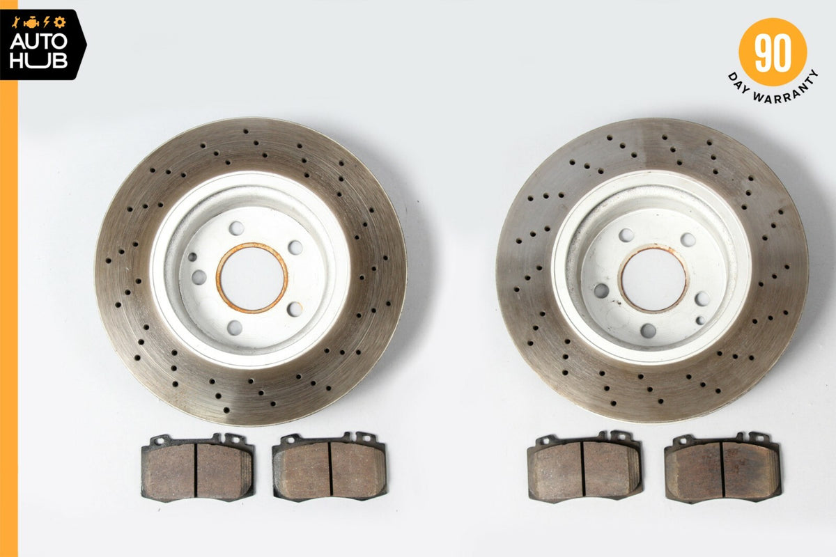 03-06 Mercedes R230 SL500 Front Brake Rotor Disc Set of 2 With Pads OEM - photo 2