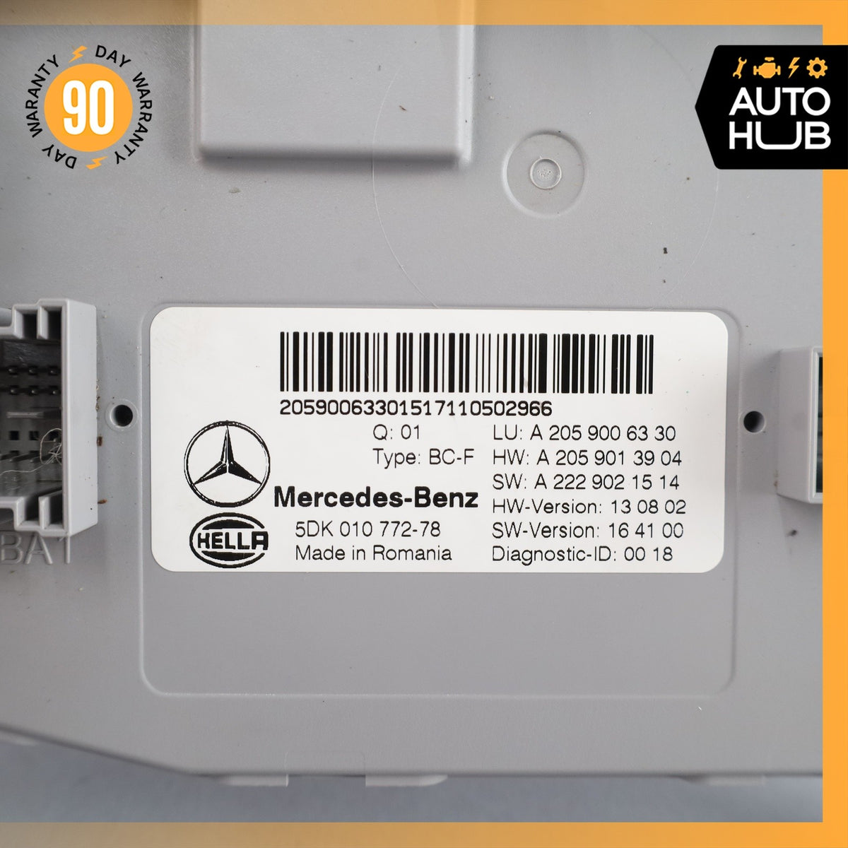 15-16 Mercedes W205 C300 Front SAM Module Control Unit Signal Acquisition OEM - photo 10
