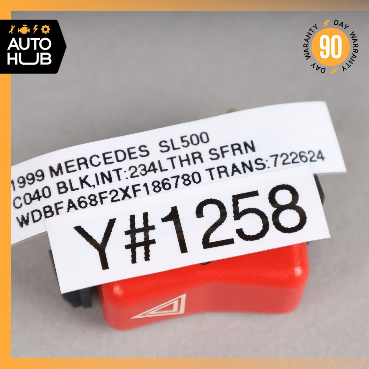 96-02 Mercedes R129 SL500 SL320 CL500 Hazard Warning Light Switch Button OEM - photo 8