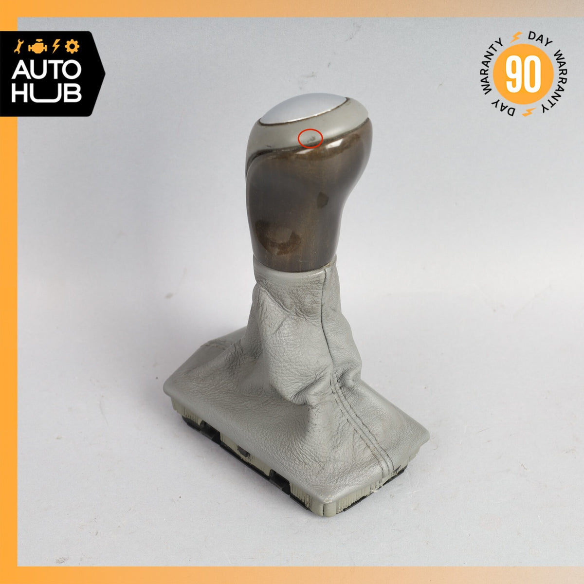 03-04 Mercedes R230 SL500 SL55 AMG Shifter Shift Knob Boot Cover Gray Wood OEM - photo 2