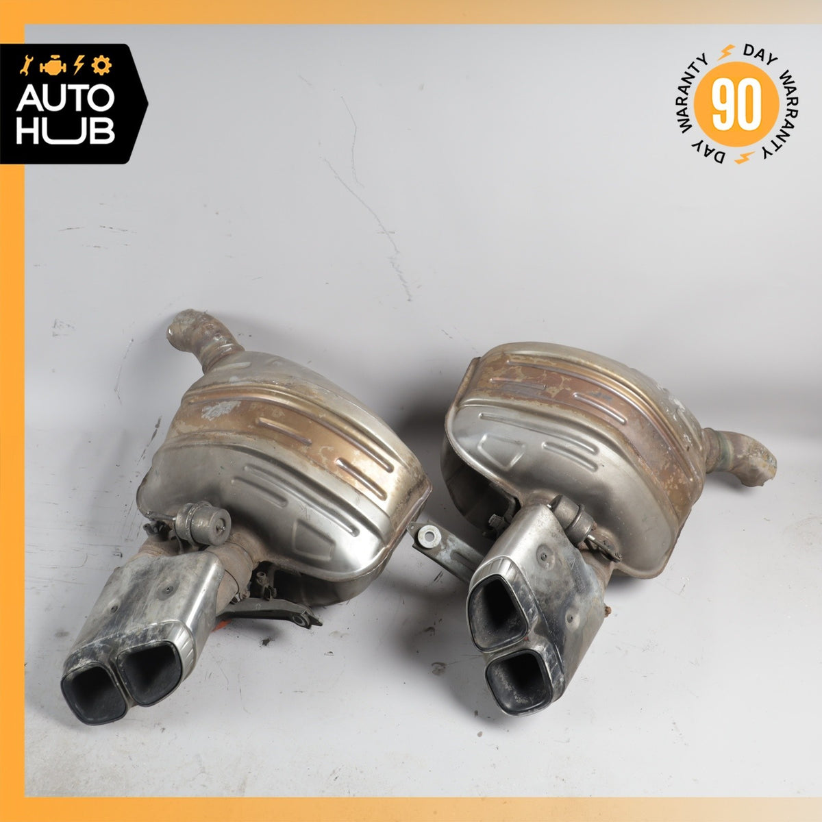 10-16 Porsche Panamera 970 Turbo Sport Exhaust Muffler Right & Left Set OEM 68k - photo 9