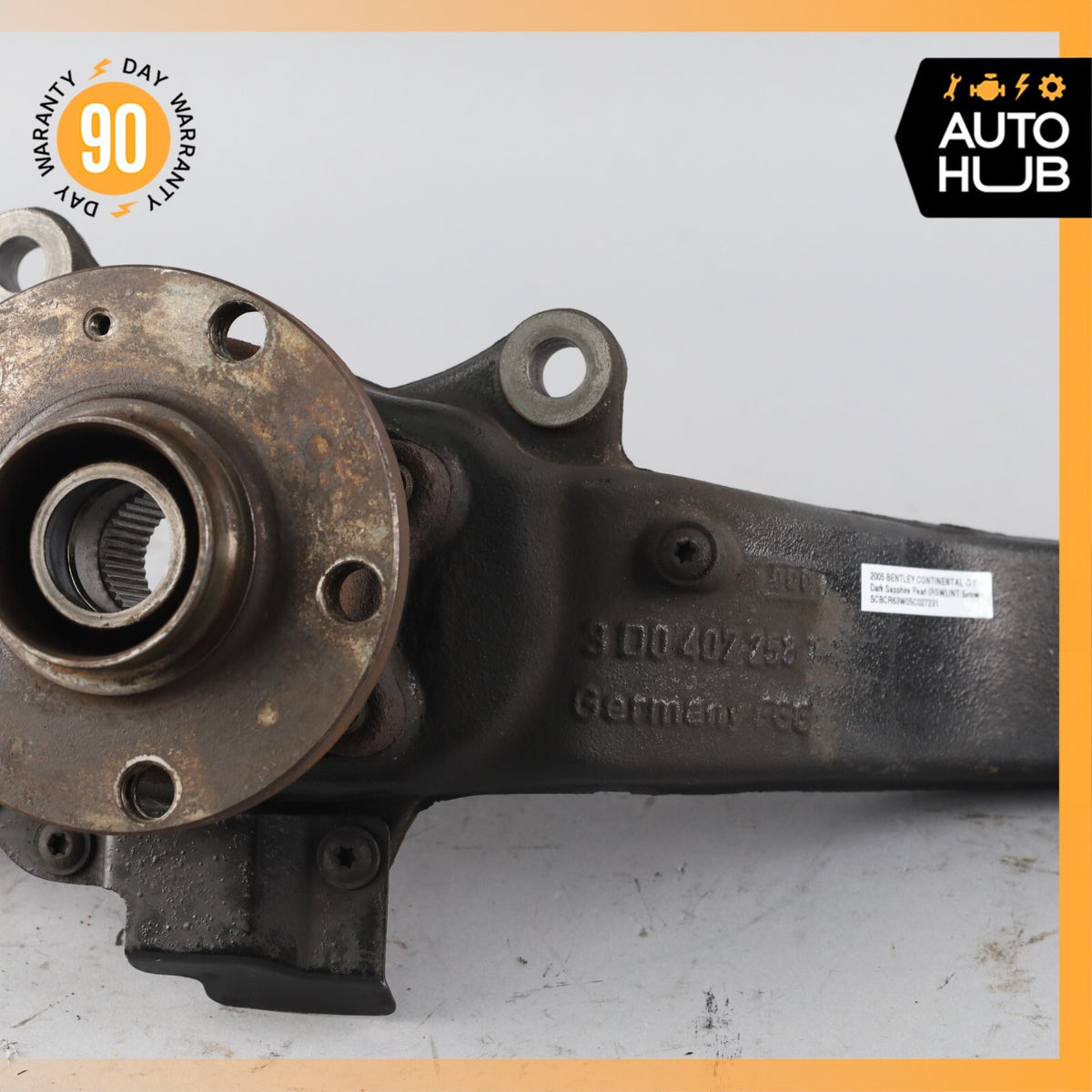 03-07 Bentley Continental GT Coupe Front Right Side Spindle Knuckle Hub OEM 53k - photo 3