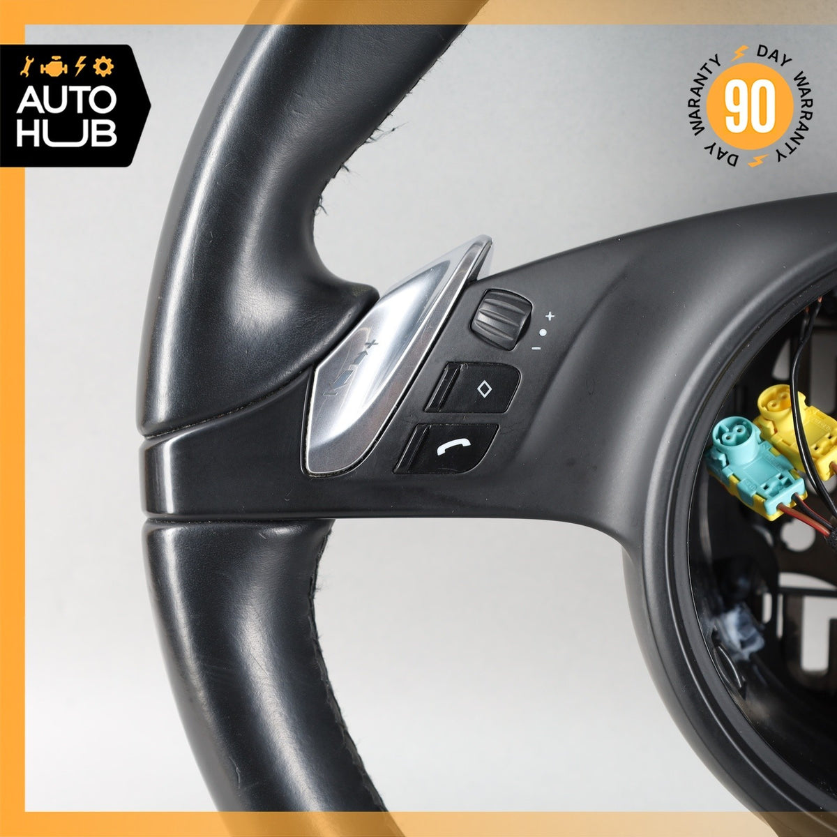 11-14 Porsche Cayenne 958 Steering Wheel w/ Paddle Shifters Black OEM - photo 2