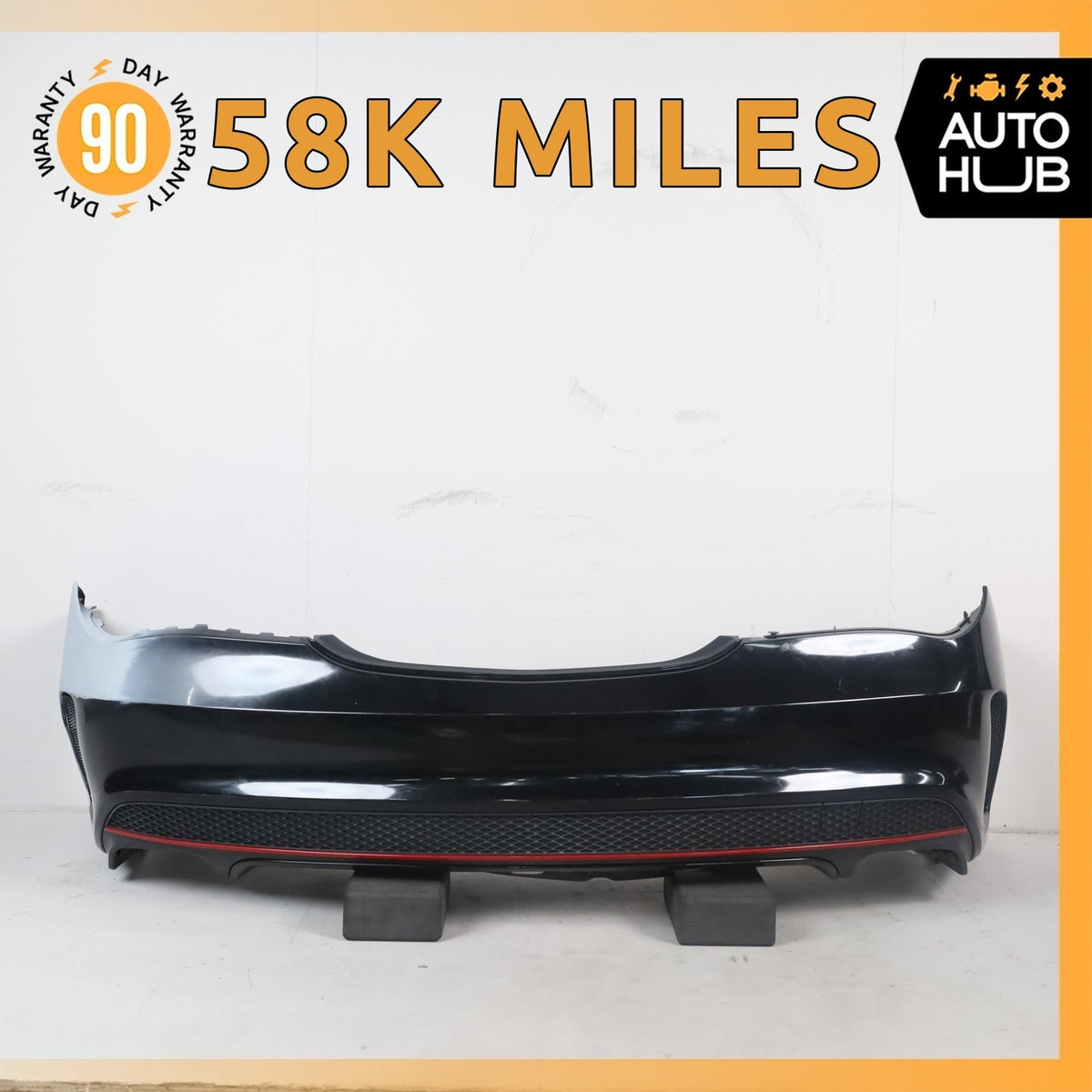 14-16 Mercedes W117 CLA250 AMG Sport Rear Bumper Cover Assembly Black OEM - photo 1