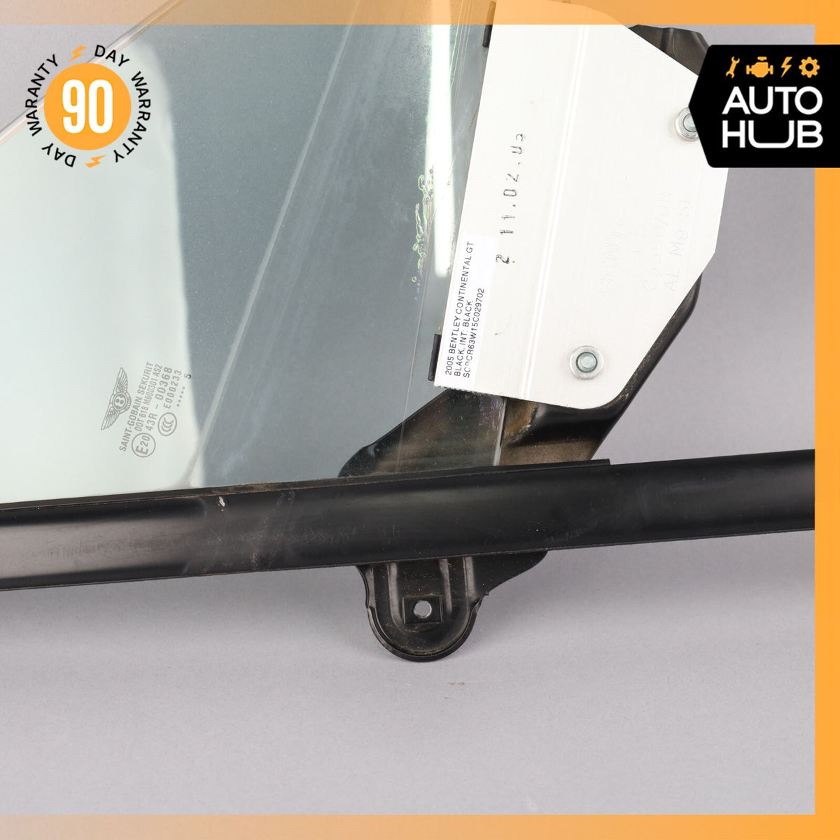 03-10 Bentley Continental GT Front Right Side Door Vent Window Glass OEM - photo 4