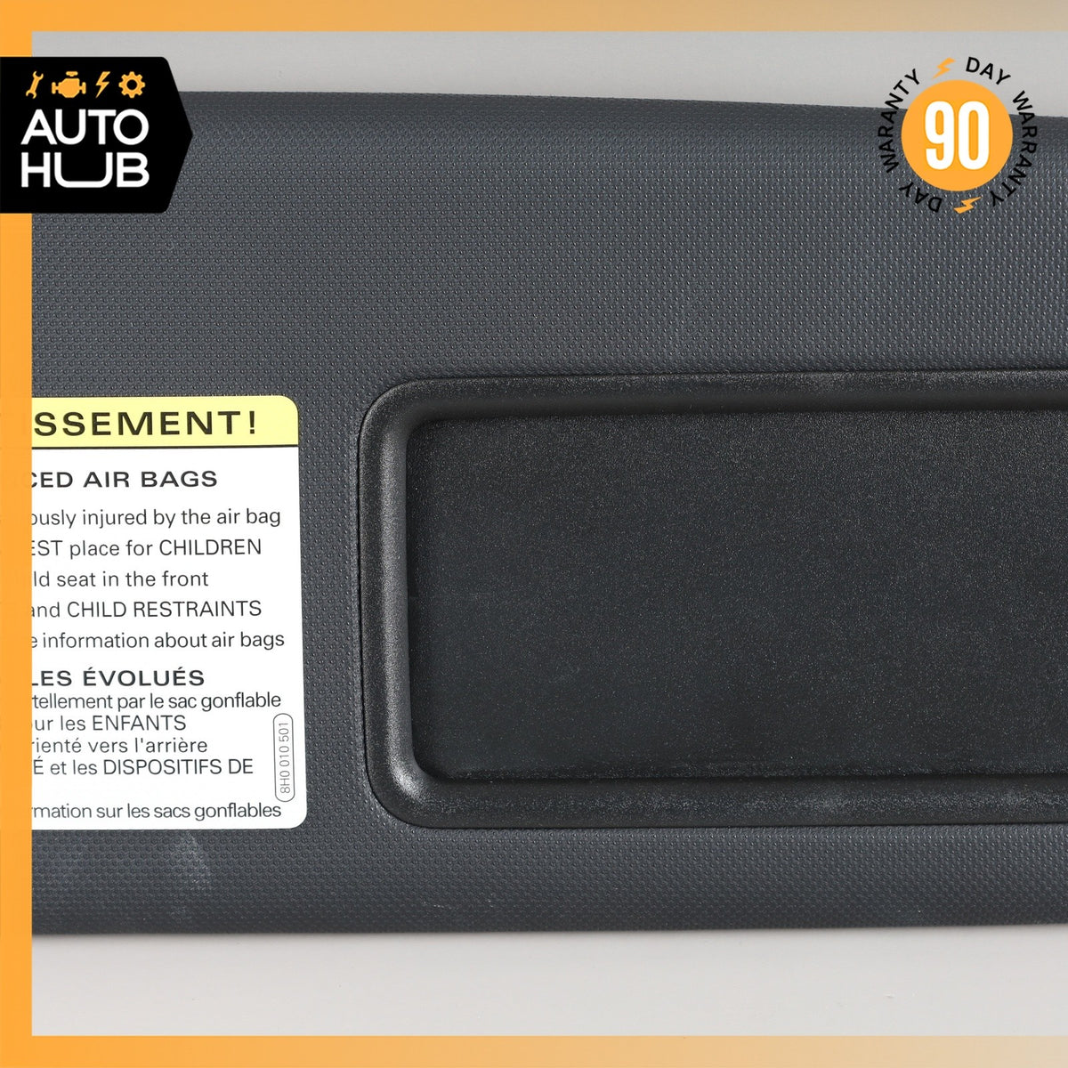 16-18 Audi 8V A3 E-Tron Right Side Sunvisor Sun Visor Black OEM - photo 5