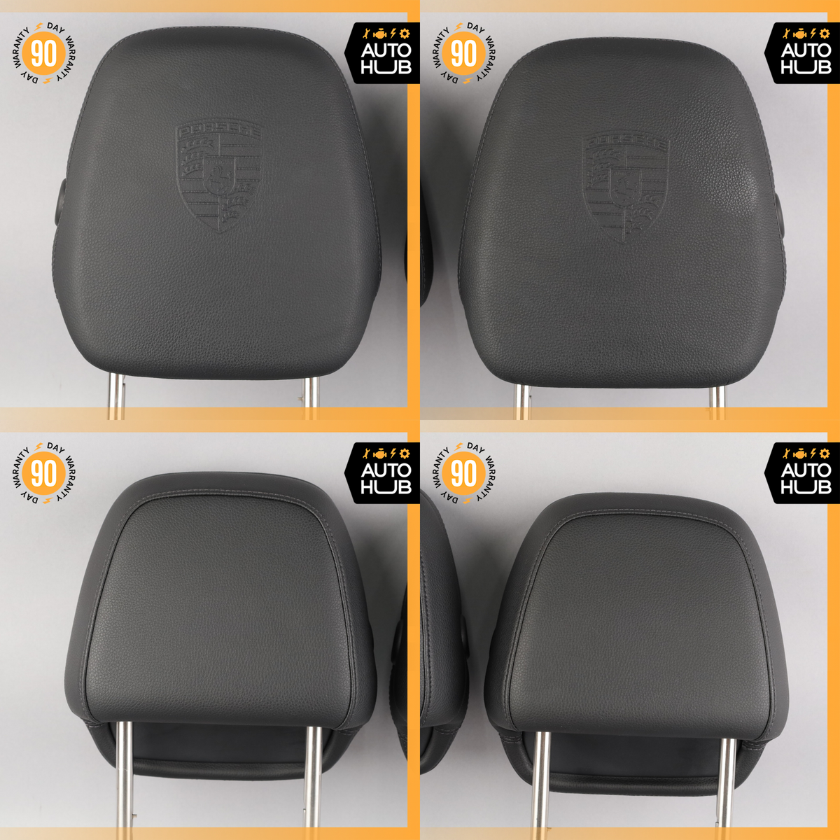 11-18 Porsche Cayenne 958 Front & Rear Headrest Head Rest Set of 4 w/ Crest OEM - photo 19