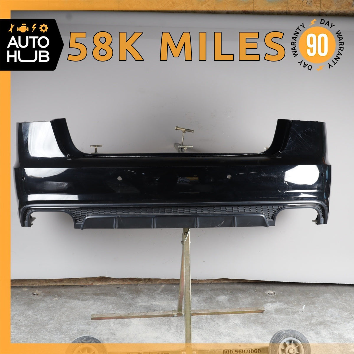 16-18 Audi C7 S6 A6 Rear Bumper Cover Assembly Black OEM 58k - photo 1