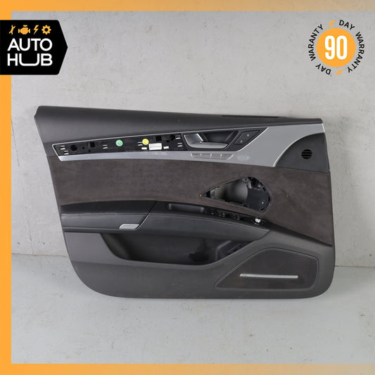 11-18 Audi D4 A8 S8 Front Left Driver Side Interior Door Panel Black Suede OEM - photo 1