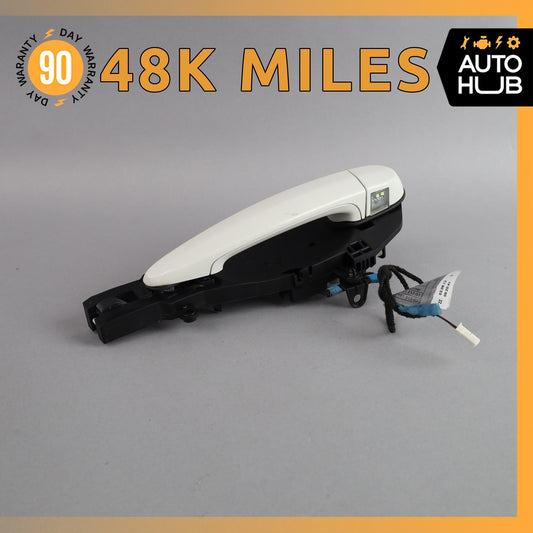 13-15 BMW E84 X1 Rear Left Exterior Door Handle w/ Bracket White OEM - photo 1