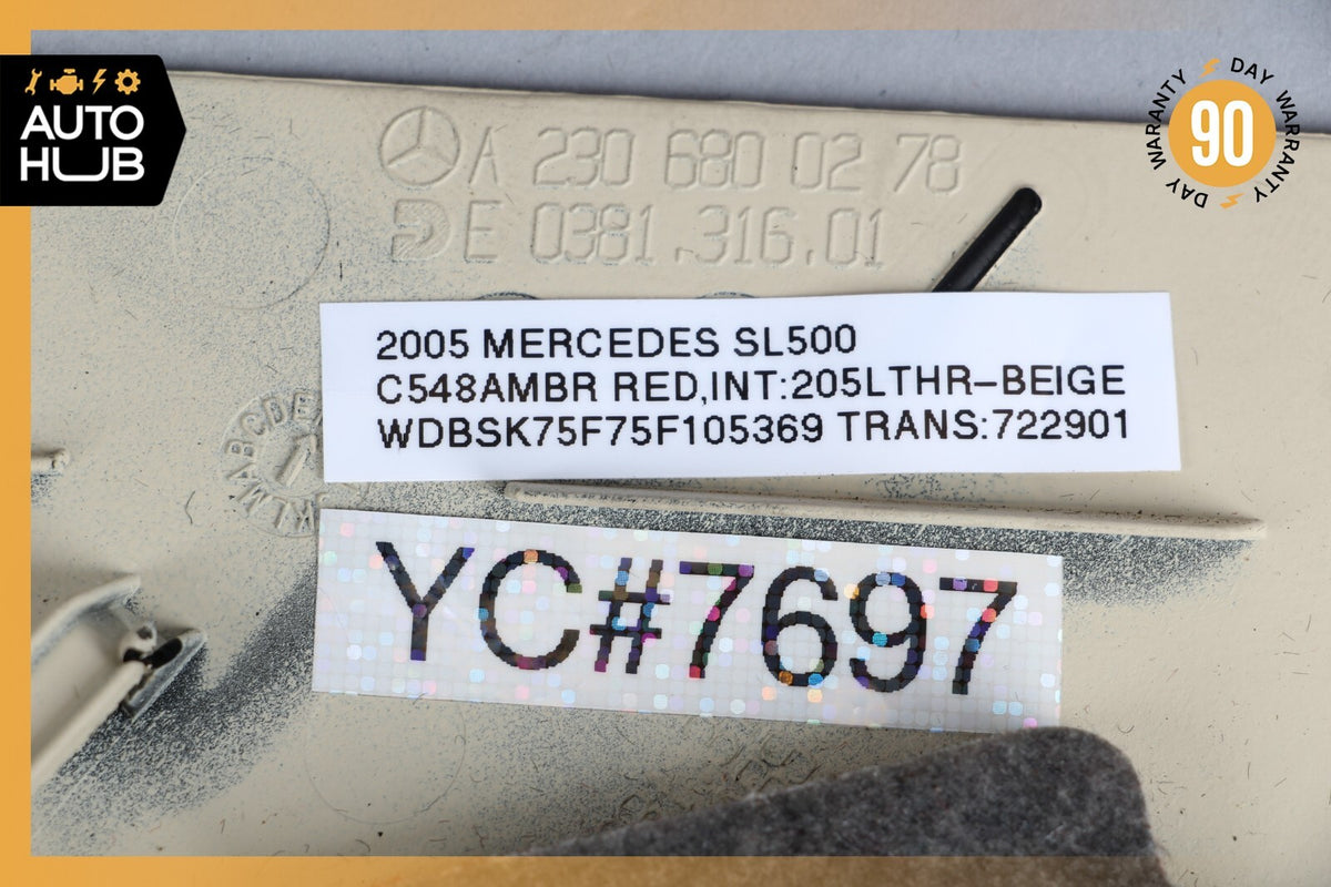 03-06 Mercedes R230 SL500 SL55 Right Side Dashboard Dash Trim Panel Cover OEM - photo 11