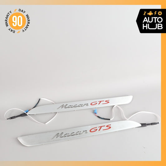 15-18 Porsche Macan 95B GTS Front Door Illumination Entry Sill Plate Set OEM - photo 1