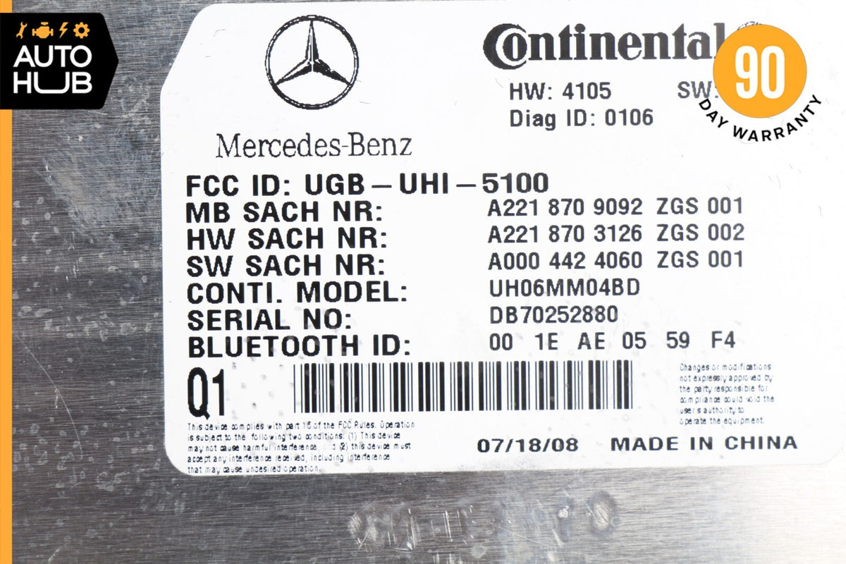 07-10 Mercedes W221 S63 AMG CL550 Bluetooth Communication Module 2218709092 OEM - photo 10