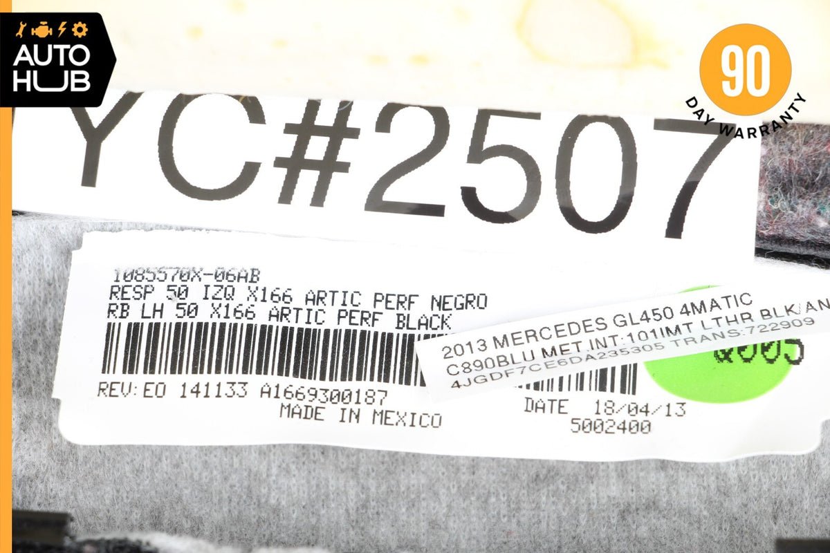 13-19 Mercedes X166 GL450 GLS550 Top Upper Seat Cushion Third Row Left Side OEM - photo 12