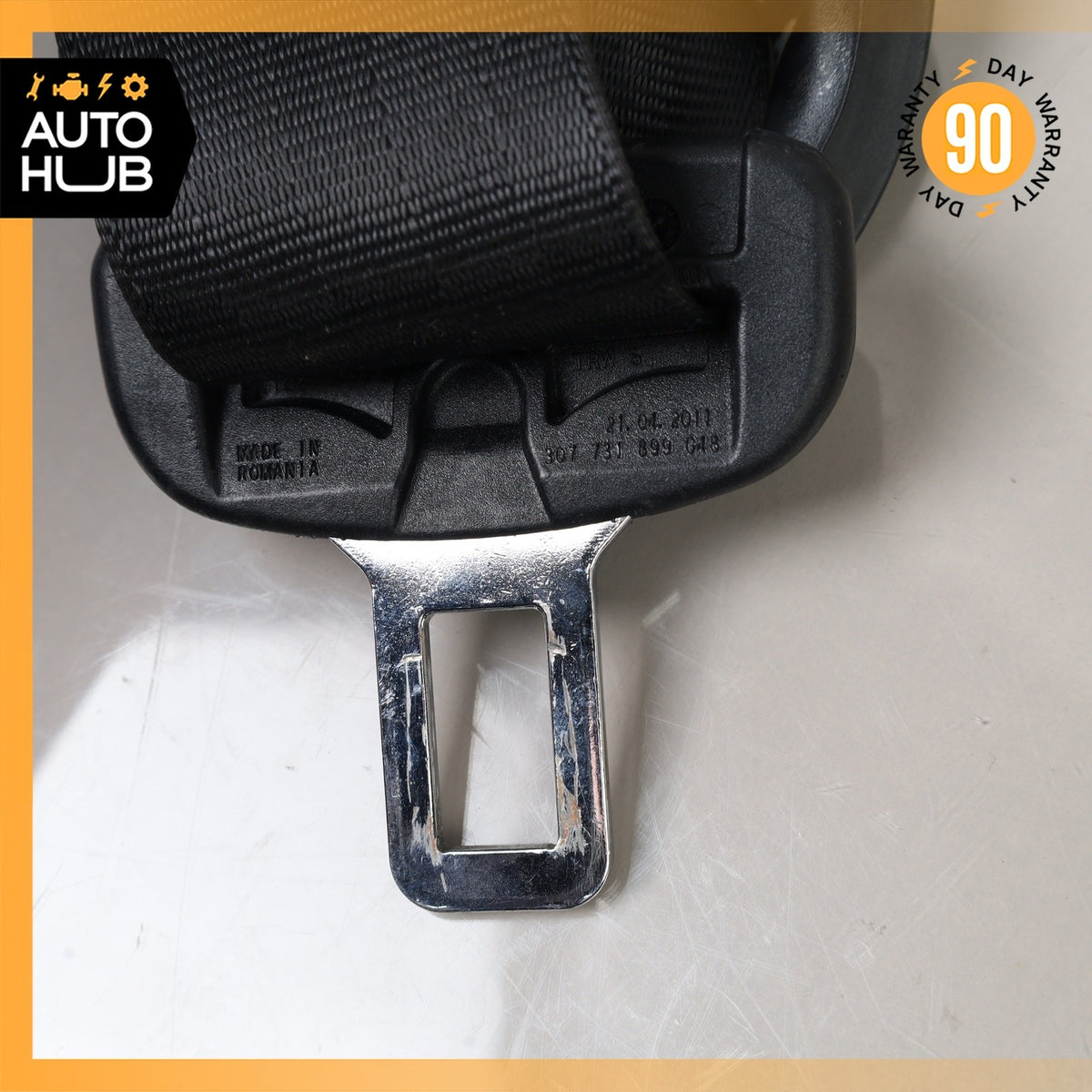 11-18 Porsche Cayenne 958 Front Left Driver Side Seat Belt Black OEM - photo 6