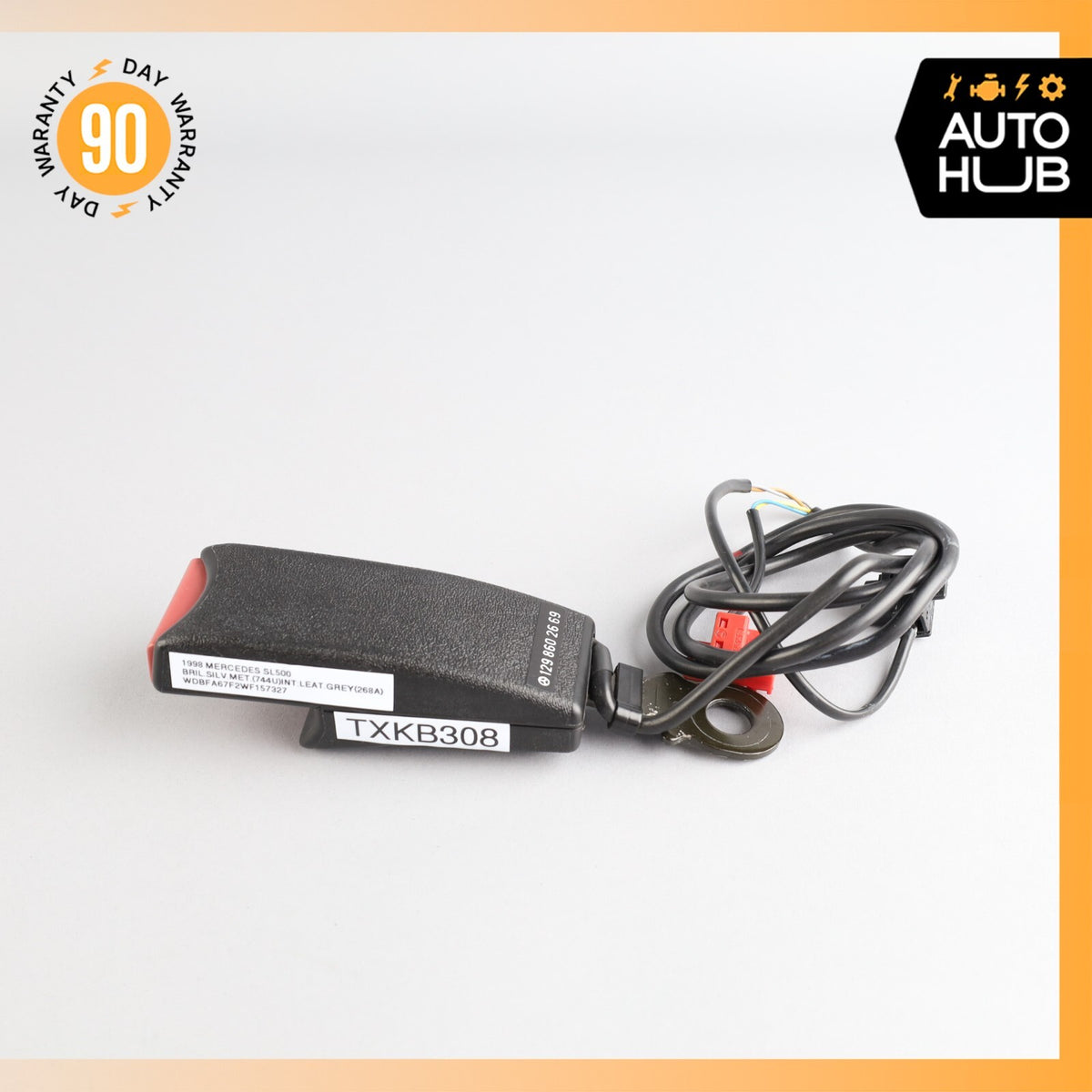 90-02 Mercedes R129 SL500 500SL Right Side Seat Belt Seatbelt Buckle Black OEM - photo 9