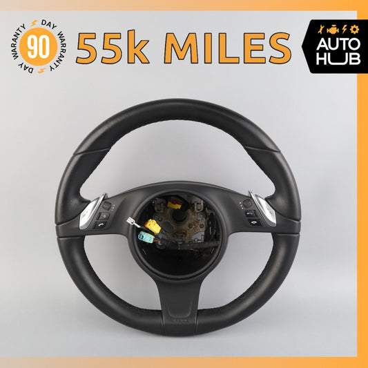 11-16 Porsche Panamera 970 Steering Wheel w/ Paddle Shifters Black OEM 55k - photo 1