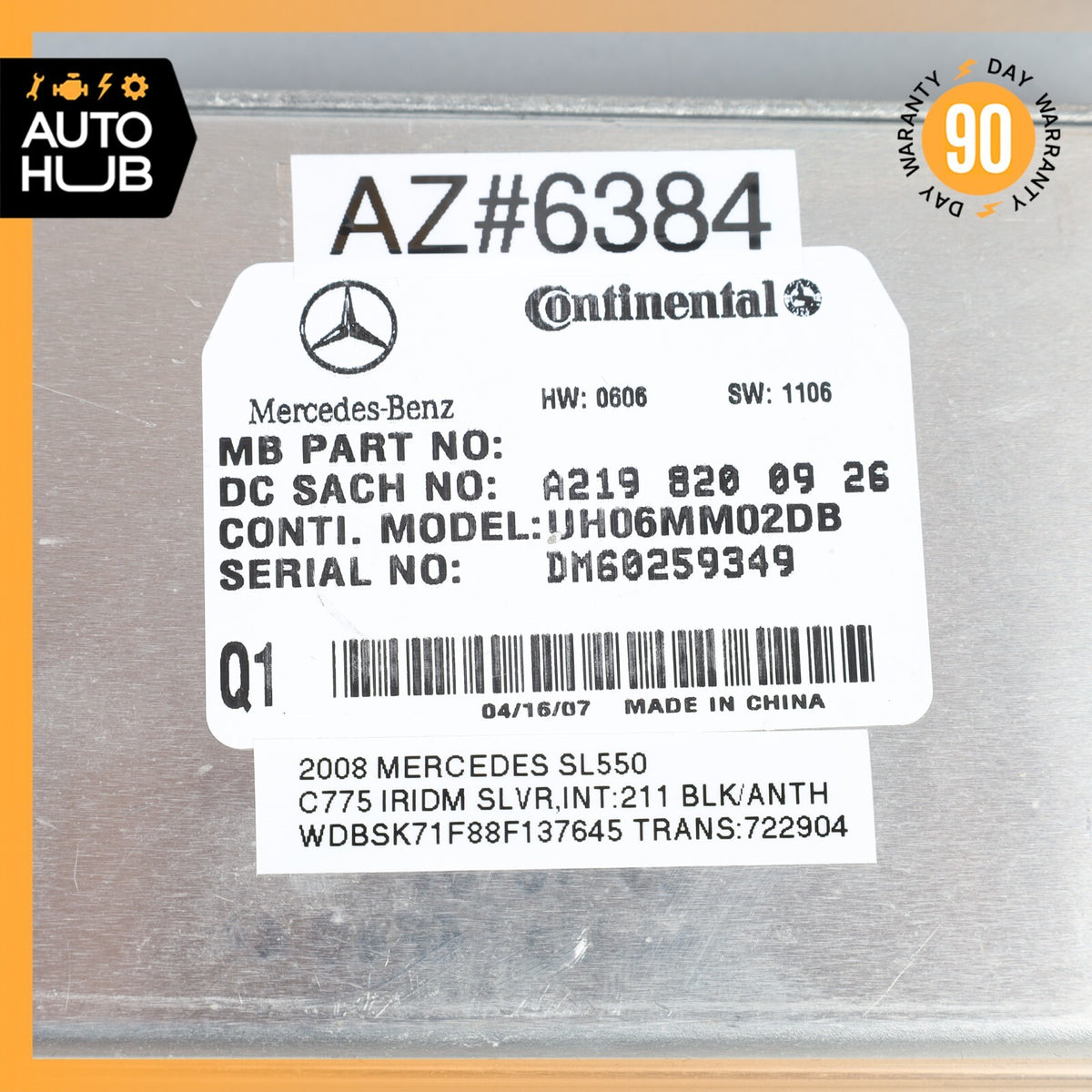 06-12 Mercedes R230 SL550 ML63 E350 Communication Control Module 2198200926 OEM - photo 9