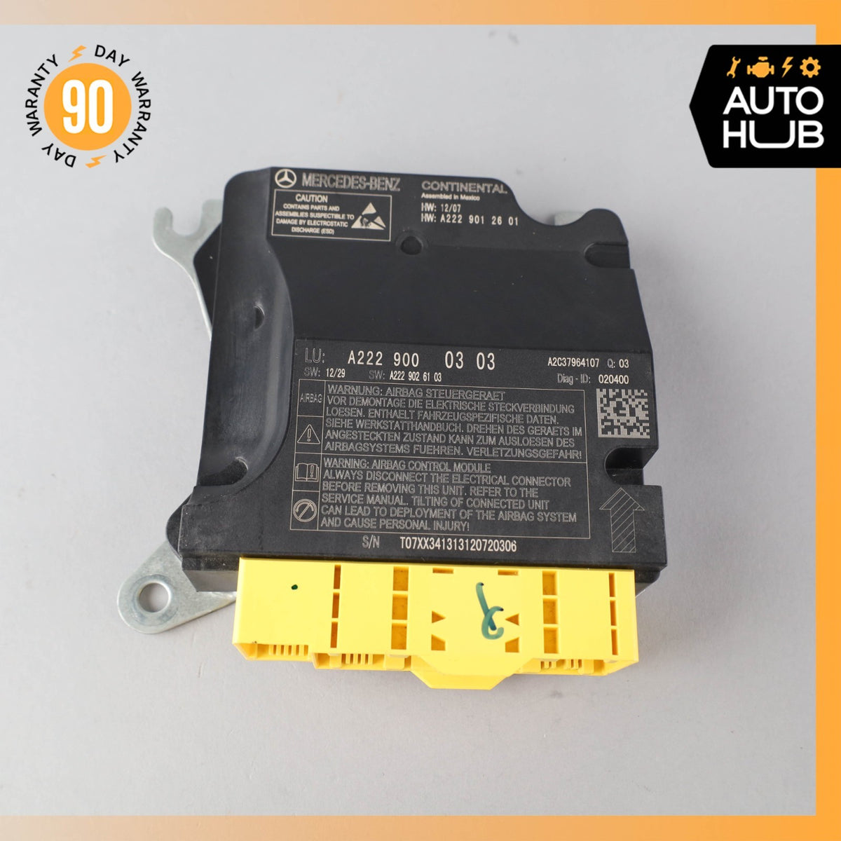 2014 Mercedes W222 S63 AMG Airbag Air Bag Sensor SRS Control Module OEM - photo 6
