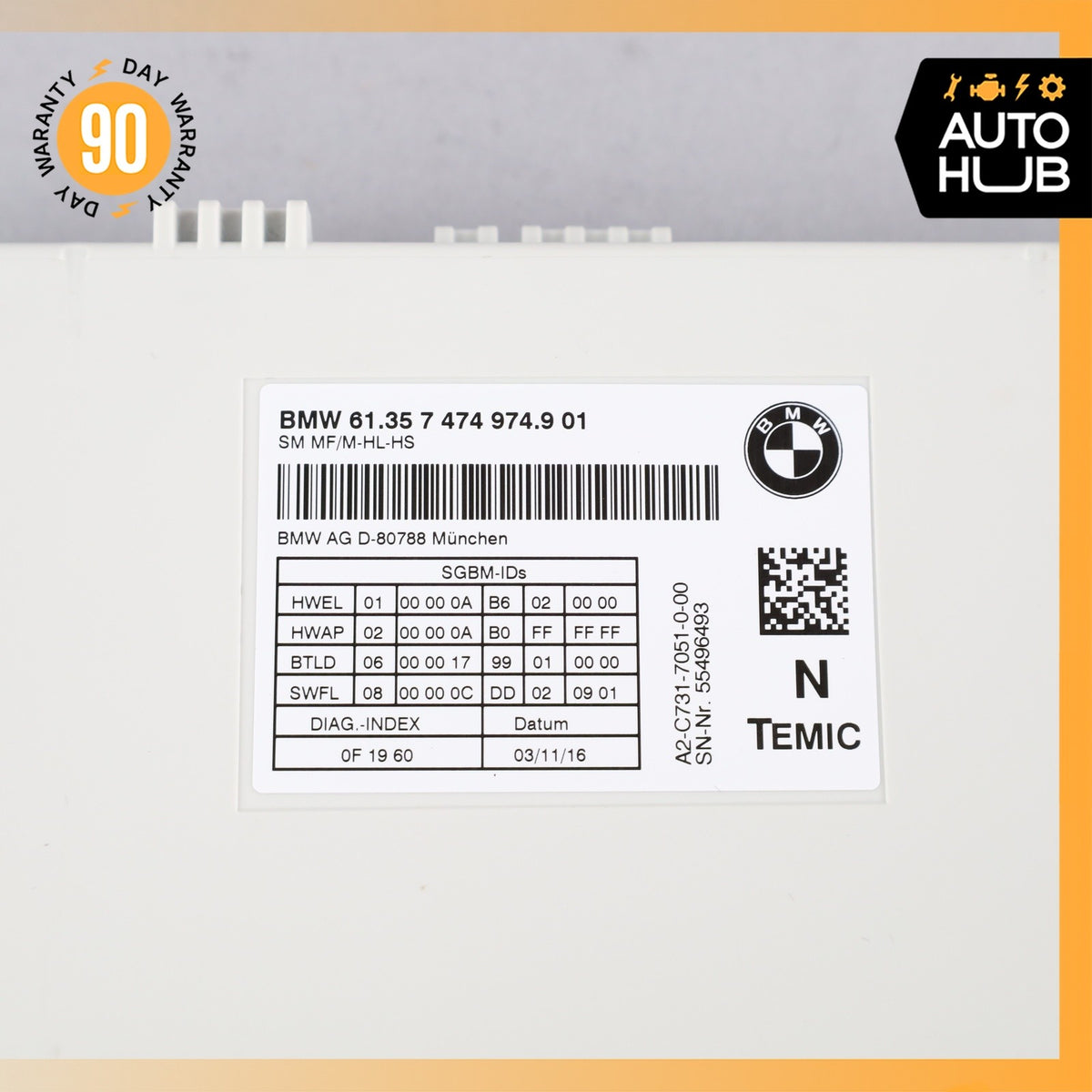 14-19 BMW F15 X5 X6 Front Left or Right Seat Memory Control Module 7474974 OEM - photo 9