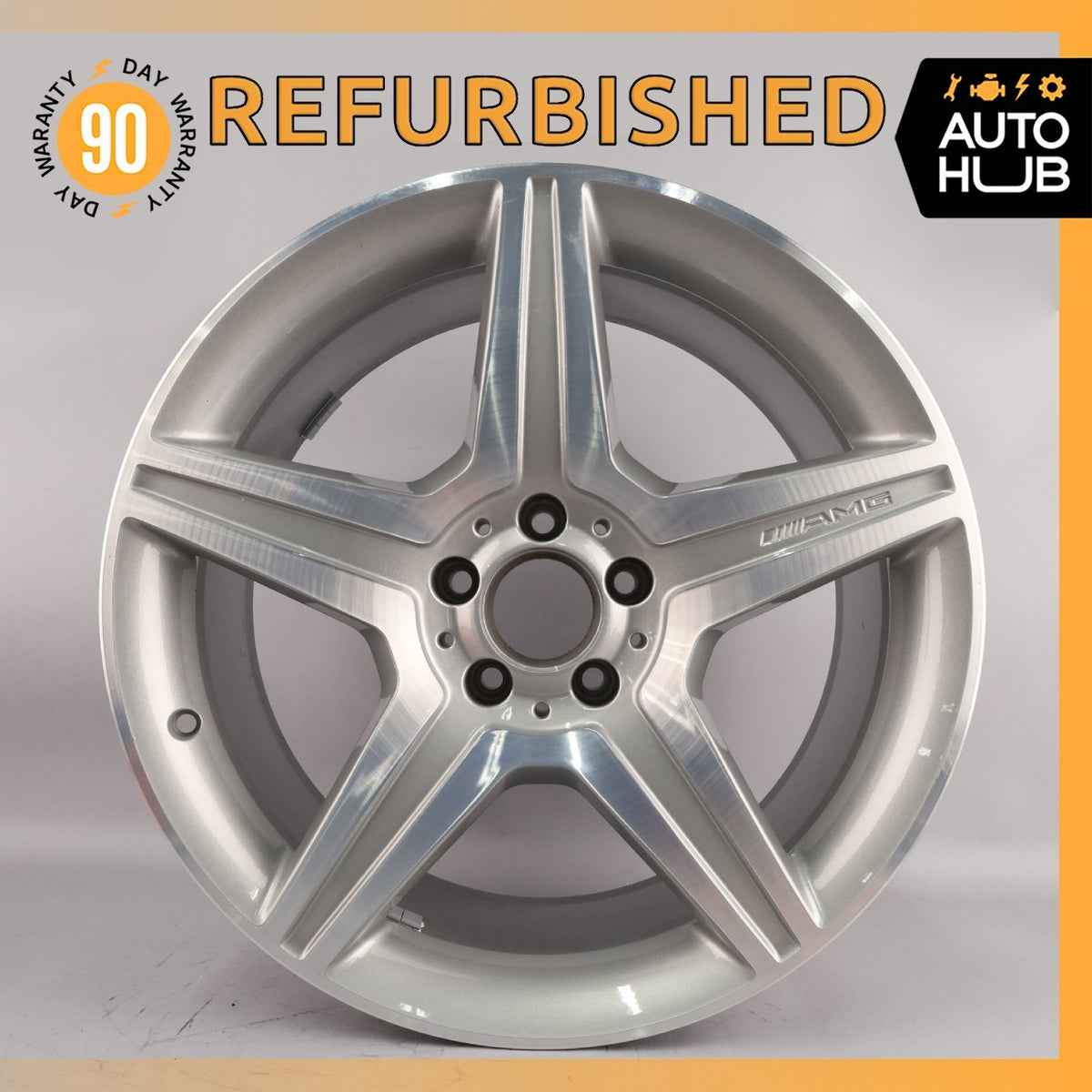 Mercedes W221 S550 CL550 AMG 9.5 x 19 19" Rear Wheel Rim Silver 2214016102 OEM - photo 1
