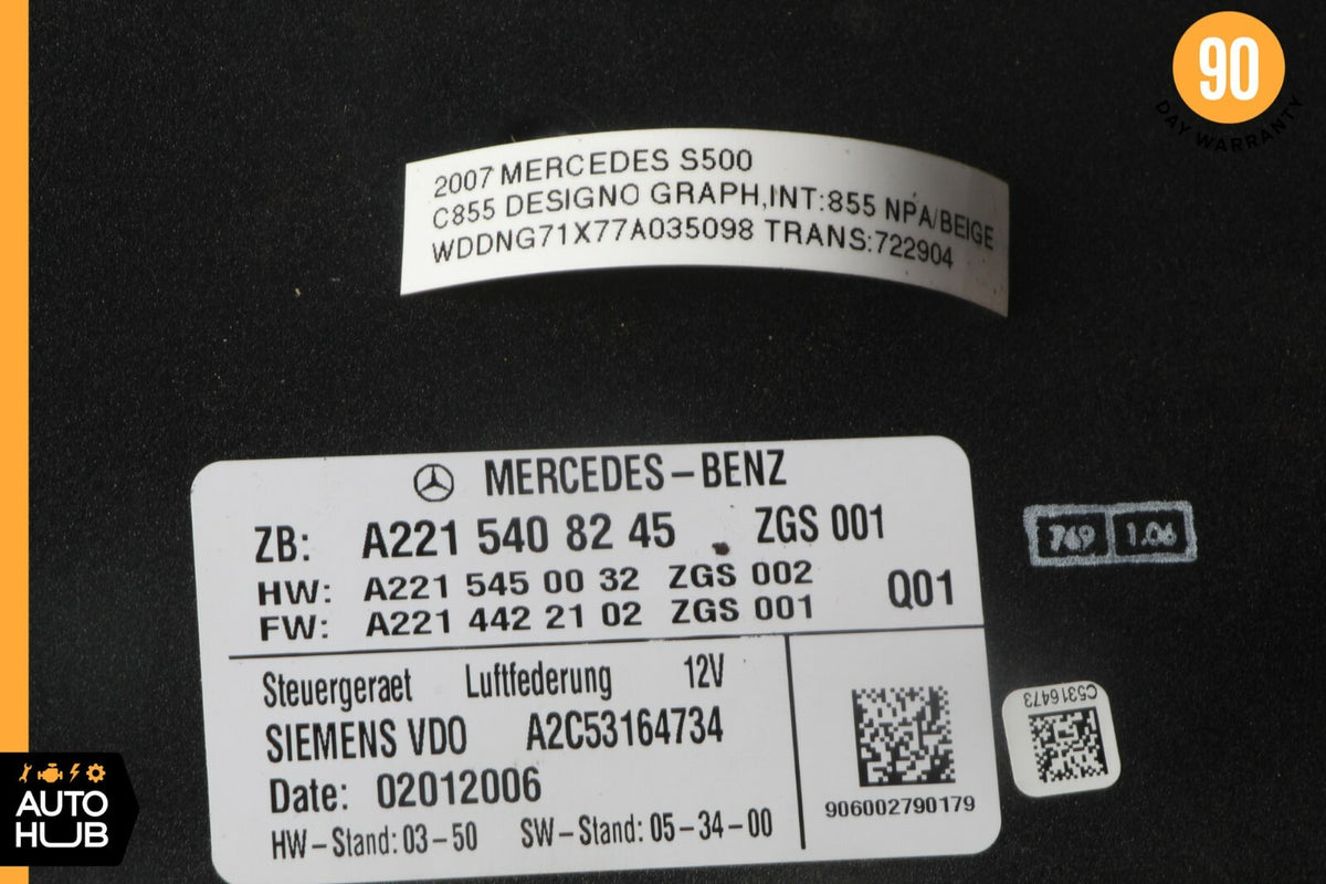 07-09 Mercedes W221 S450 S500 Air Suspension Control Module 2215408245 OEM - photo 6
