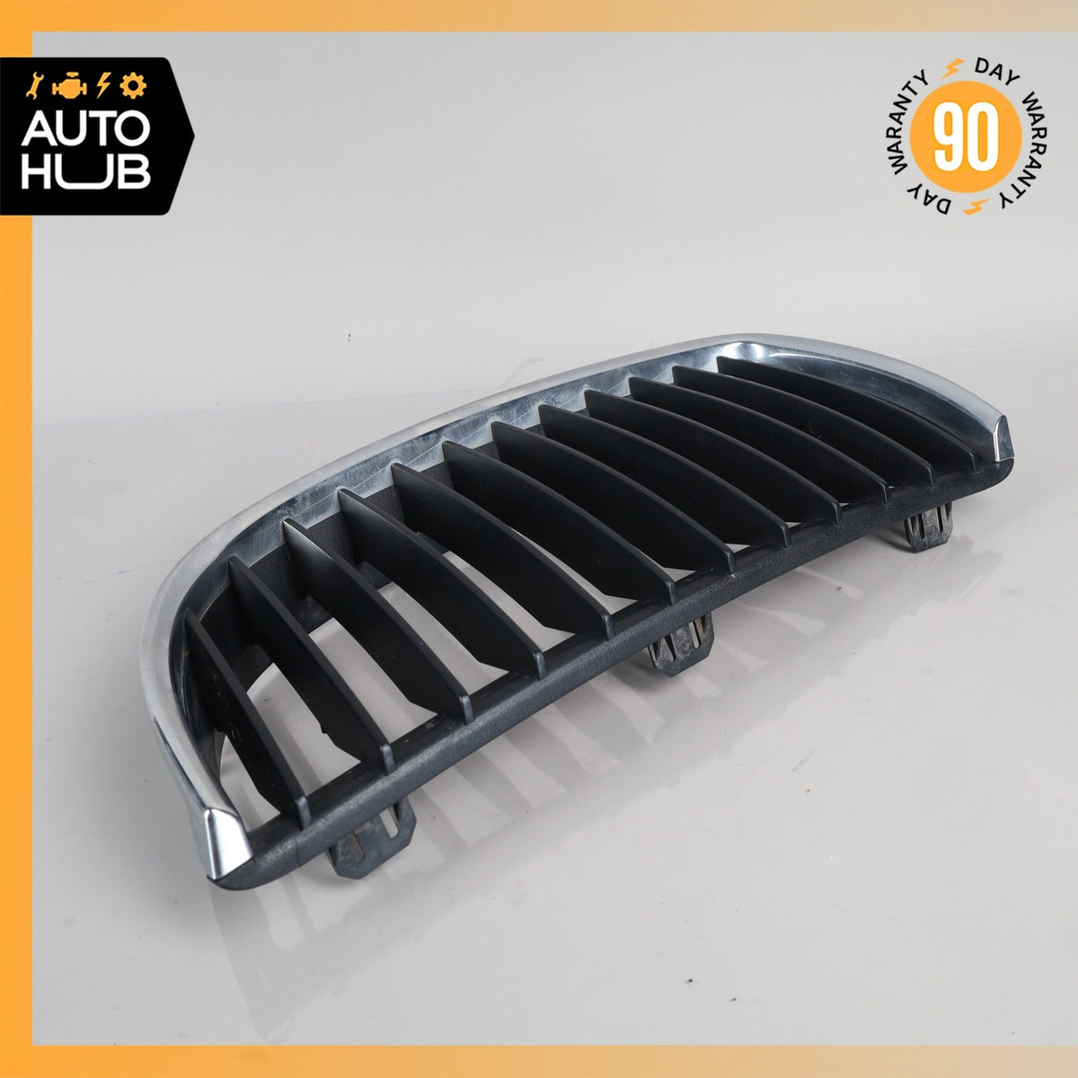 BMW E90 328i 335i Front Left Bumper Grille Chrome Set OEM 67k - photo 12