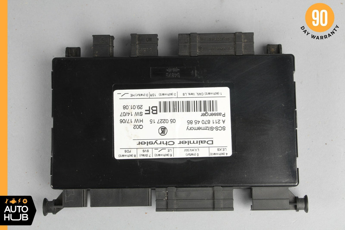 06-09 Mercedes W211 E550 CLS500 Seat Control Module Front Right Passenger OEM - photo 5
