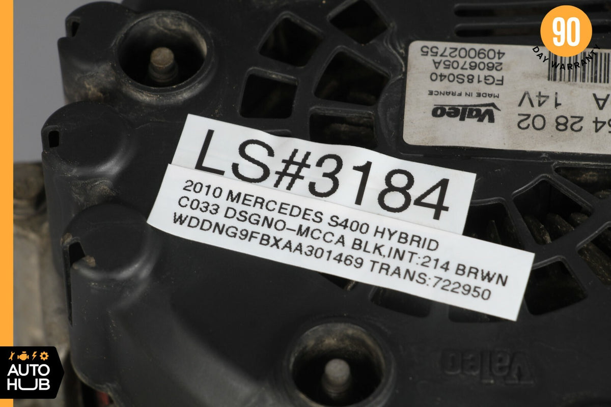 10-13 Mercedes W221 S400 Hybrid V6 3.5L Alternator 180 Amp 0141542802 OEM - photo 12