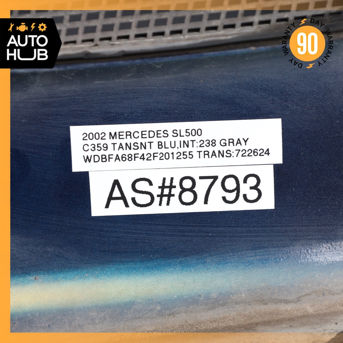 96-02 Mercedes R129 SL500 SL320 Front Left Driver Side Fender Molding Blue OEM - photo 14