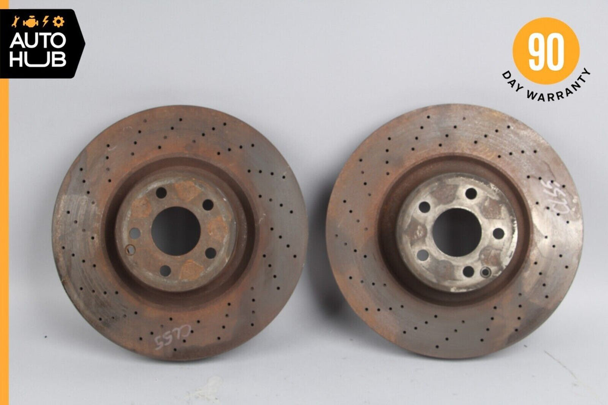 Mercedes W218 CLS550 Front Left & Right Drilled Disc Brake Rotors Set of 2 OEM - photo 1