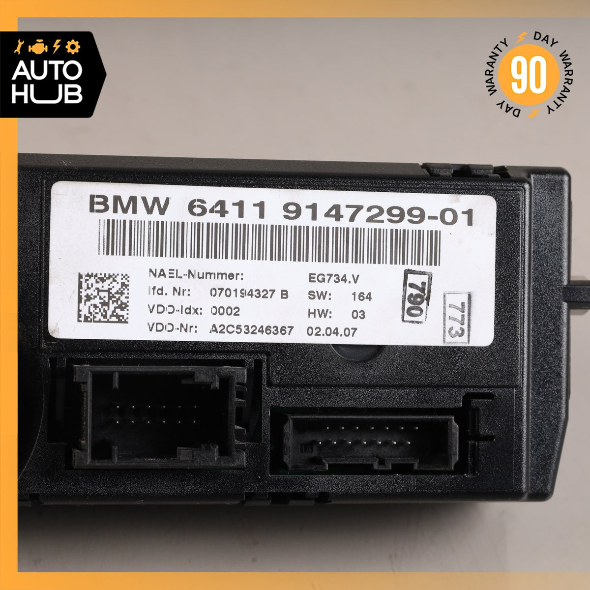 07-09 BMW E90 328i 335i Automatic Climate Control Control Module Unit OEM 67k - photo 11