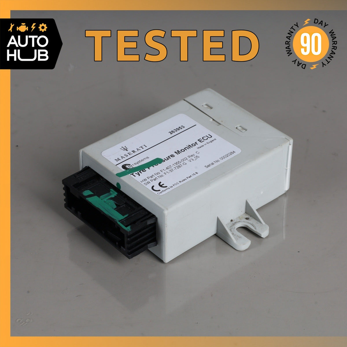 08-16 Maserati GranTurismo M145 Tire Pressure Monitor Module 263953 OEM - photo 1