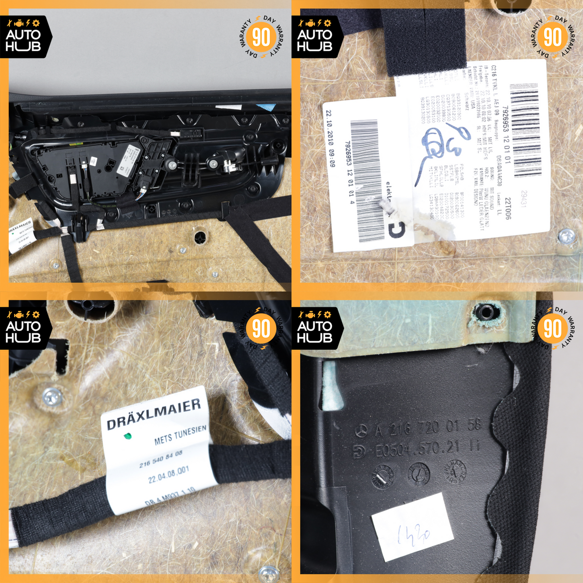 07-14 Mercedes W216 CL550 Front Left Driver Side Interior Door Panel Leather OEM - photo 21