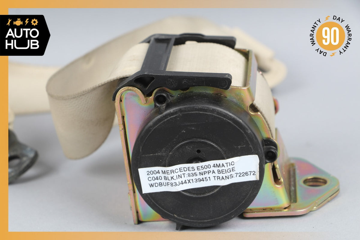 03-06 Mercedes W211 E500 E320 Rear Center Middle Seat Belt Beige 2118602385 OEM - photo 4