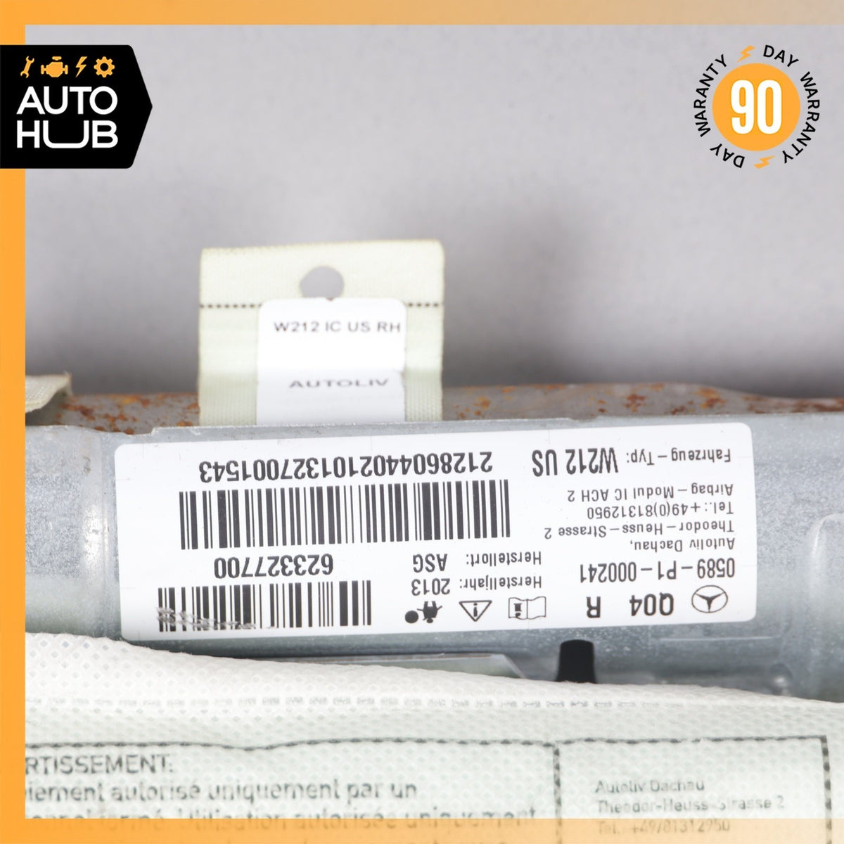 13-16 Mercedes W212 E250 E350 Sedan Roof Curtain Air Bag Right Side OEM - photo 13