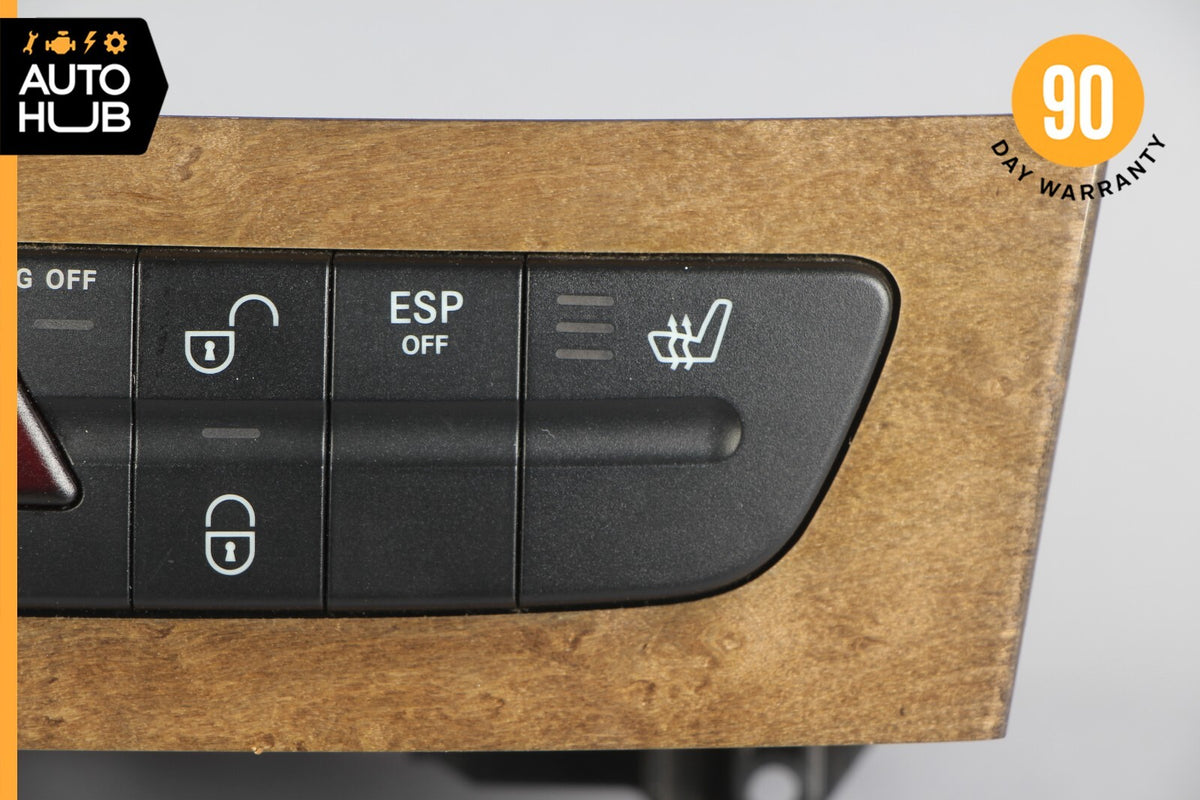 07-09 Mercedes W211 E350 CLS550 E63 AMG Hazard Switch Control Panel Wood OEM - photo 4
