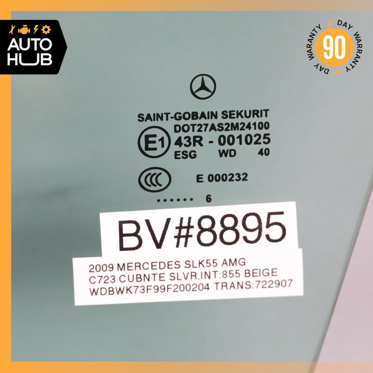 05-11 Mercedes R171 SLK55 AMG SLK300 Door Window Glass Front Left Side OEM - photo 20