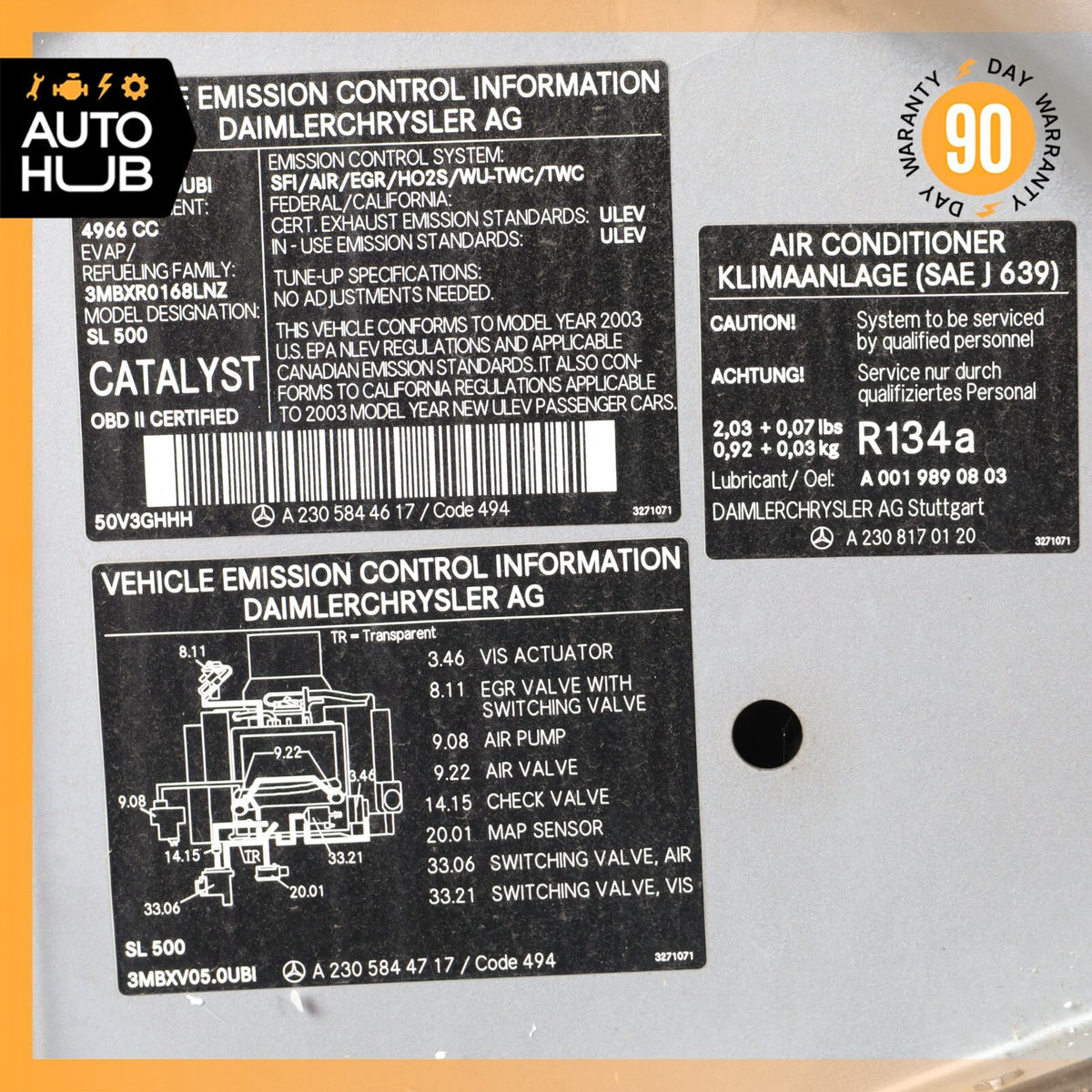 03-08 Mercedes R230 SL500 SL550 SL55 AMG Hood Cover Panel Assembly OEM 86k - photo 23