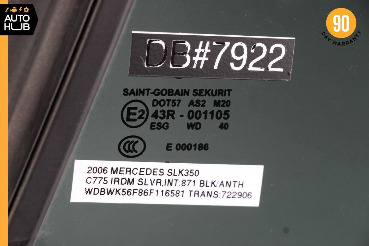 05-11 Mercedes R171 SLK350 SLK280 Quarter Window Glass Rear Left Driver Side OEM - photo 9
