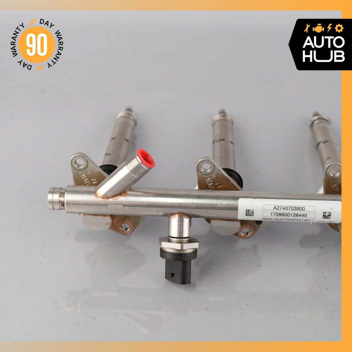15-23 Mercedes W205 C63 AMG Right Side Fuel Rail Line w/ Injectors OEM 39k - photo 8