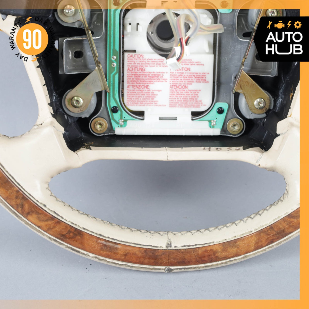 99-02 Rolls Royce Silver Seraph Steering Wheel Beige Wood PH32688PA OEM - photo 6