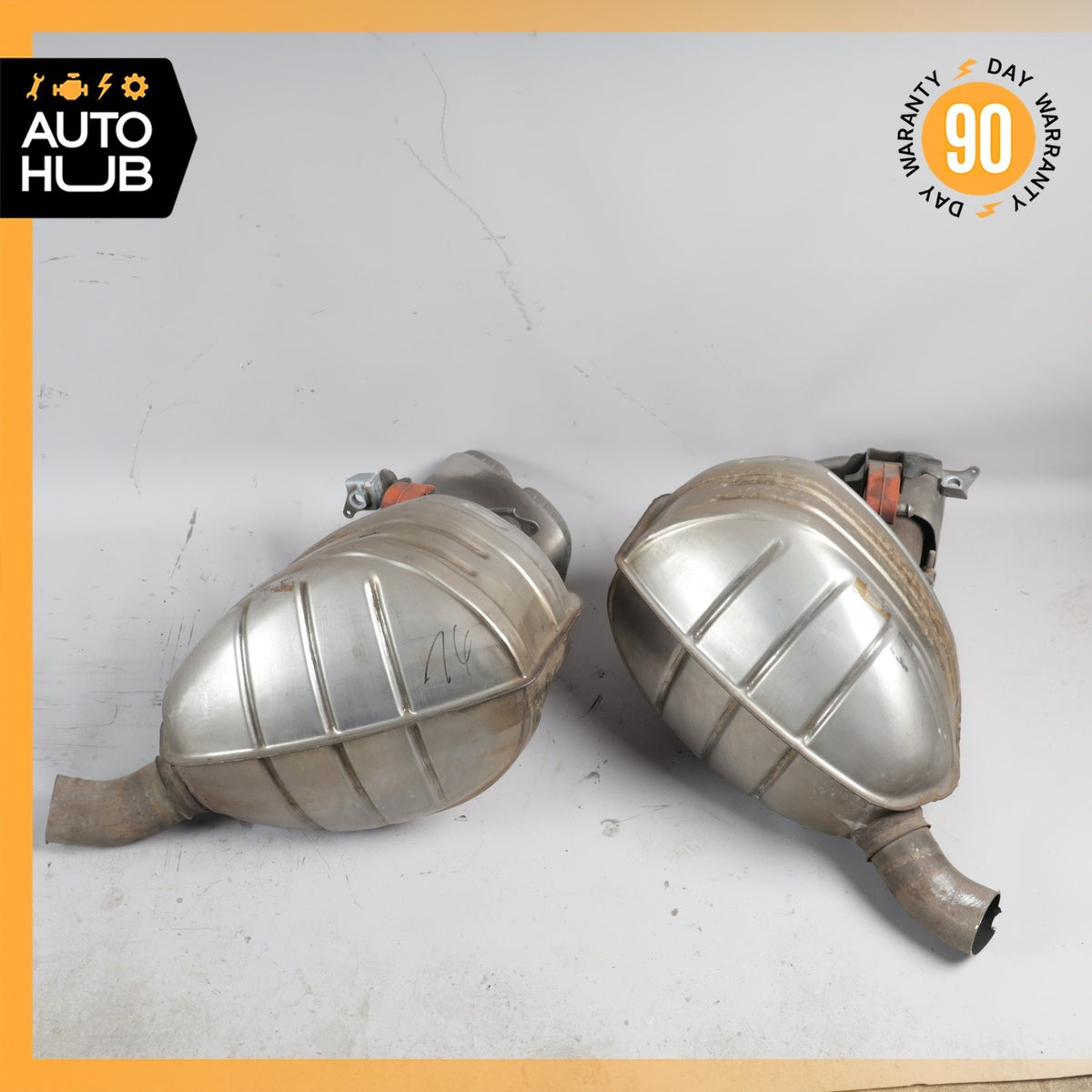 10-16 Porsche Panamera 970 Turbo Sport Exhaust Muffler Right & Left Set OEM 68k - photo 16