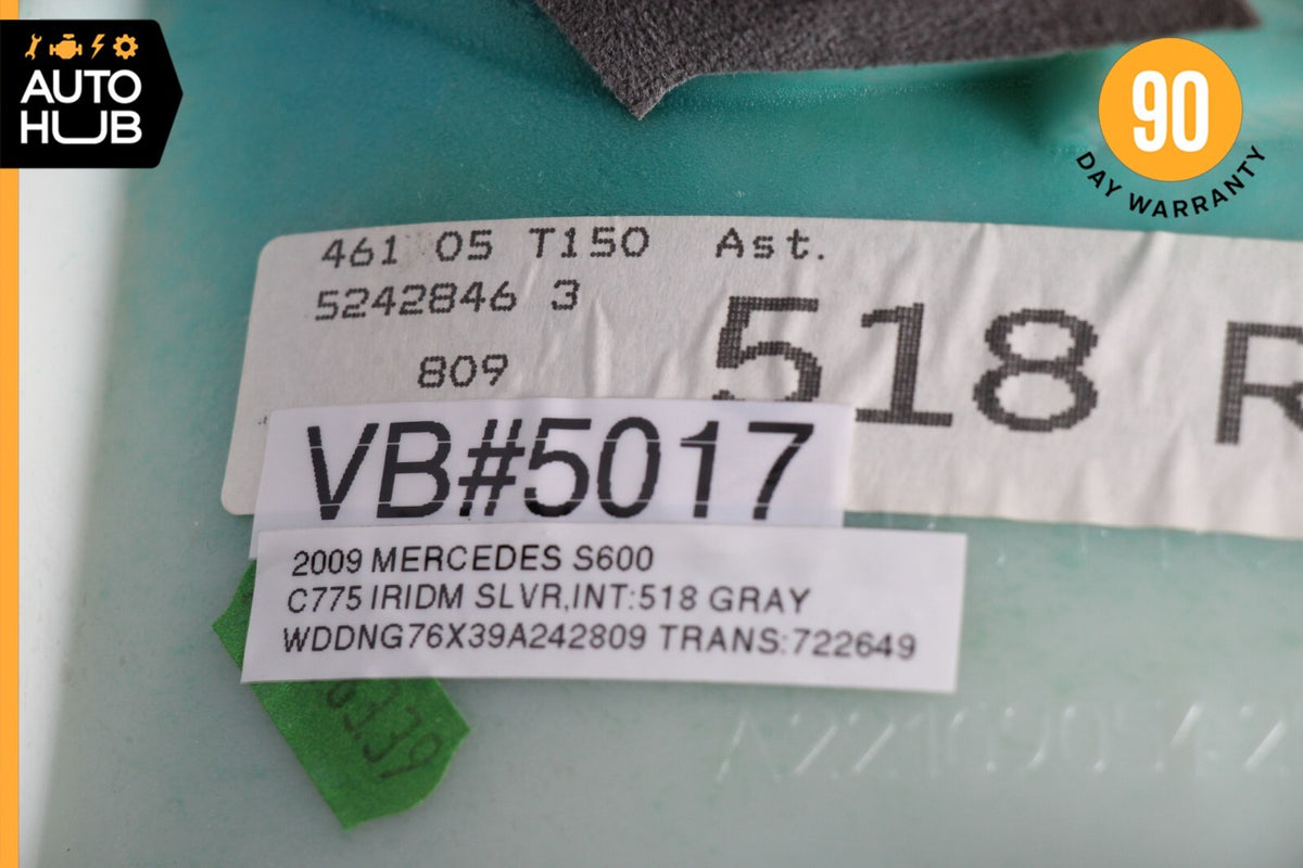 07-13 Mercedes W221 S600 S550 S450 Right Side C-Pillar Cover Trim Suede Gray OEM - photo 12