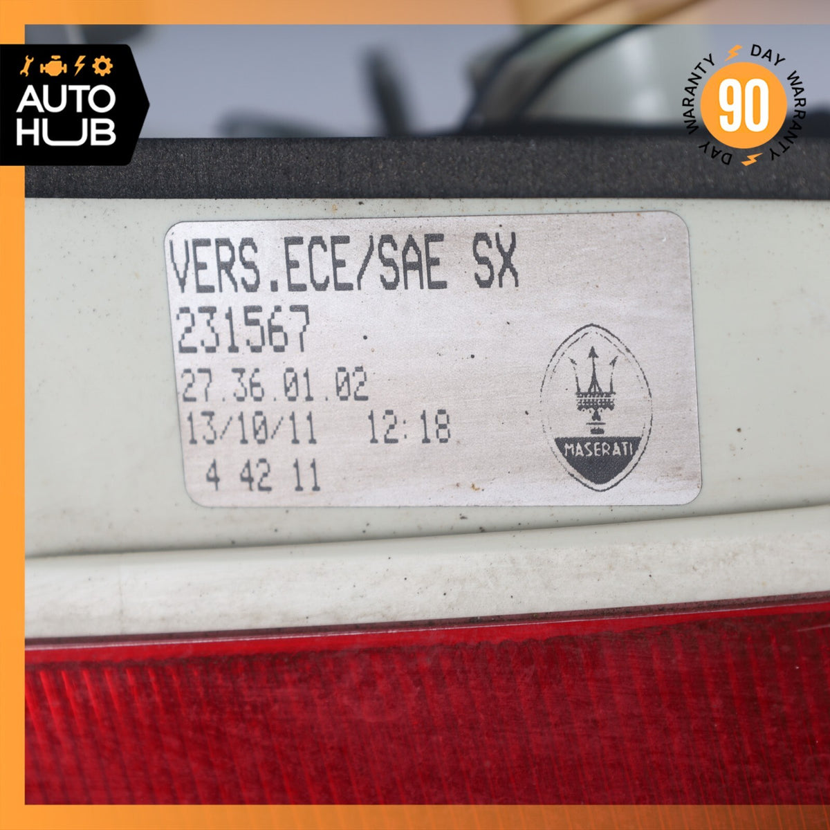 08-12 Maserati GranTurismo S M145 Left Driver Side Inner Tail Light Lamp OEM - photo 14
