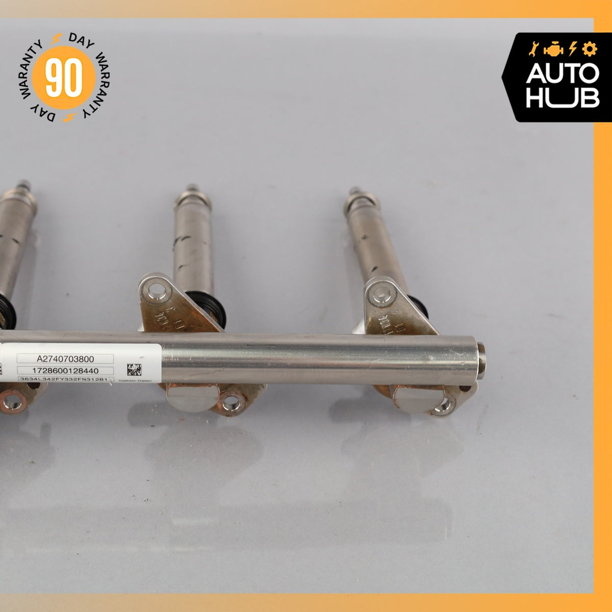 15-23 Mercedes W205 C63 AMG Right Side Fuel Rail Line w/ Injectors OEM 39k - photo 9