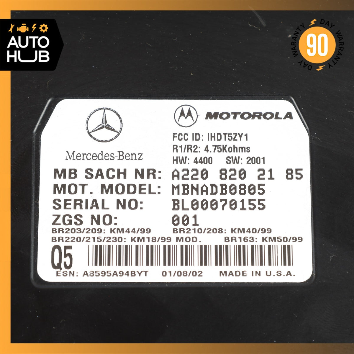 00-06 Mercedes R230 SL500 CL500 Voice Command Control Module 2208202185 OEM 86k - photo 10
