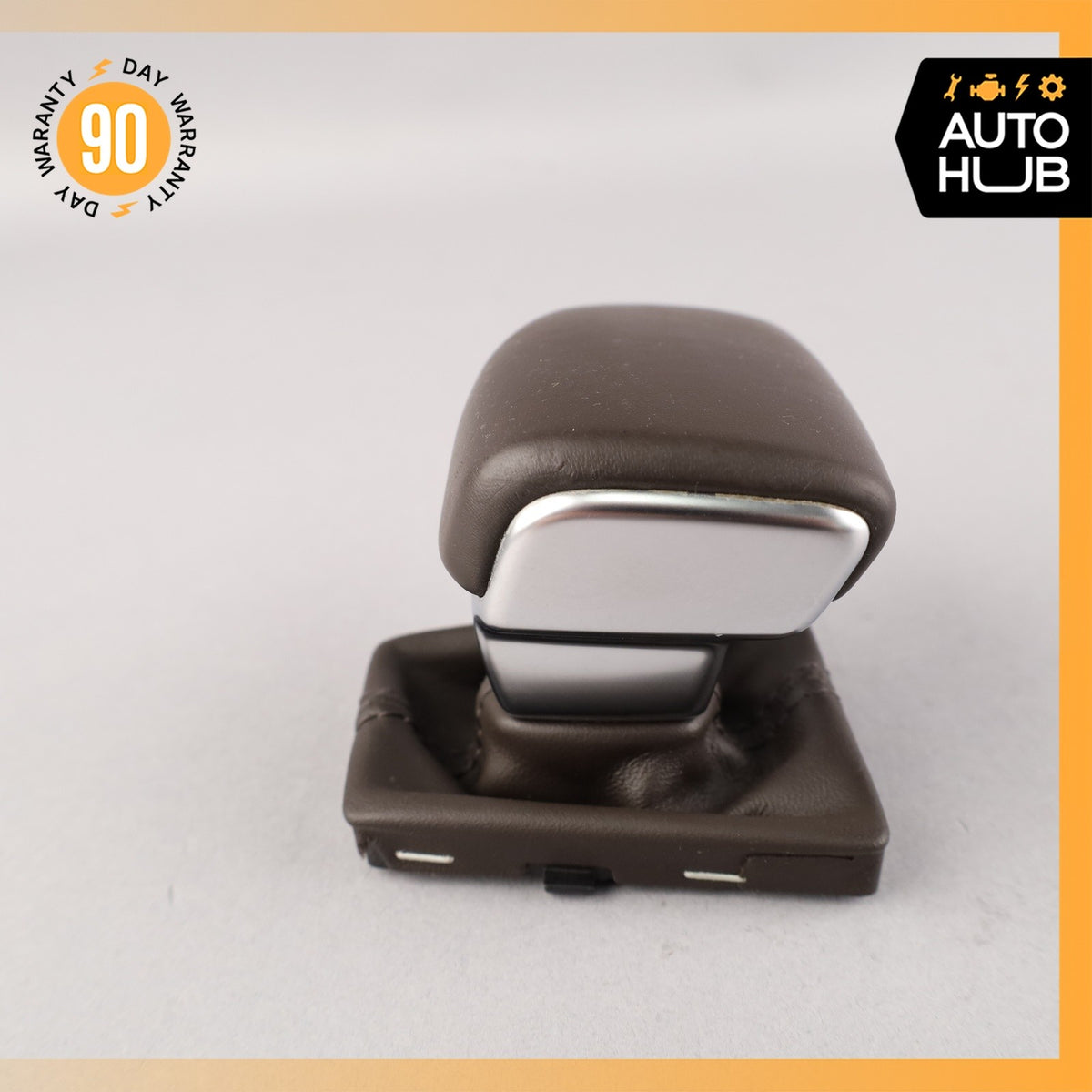 17-19 Audi 4M Q7 Gear Shift Shifter Knob Boot Cover Brown OEM 87k - photo 3
