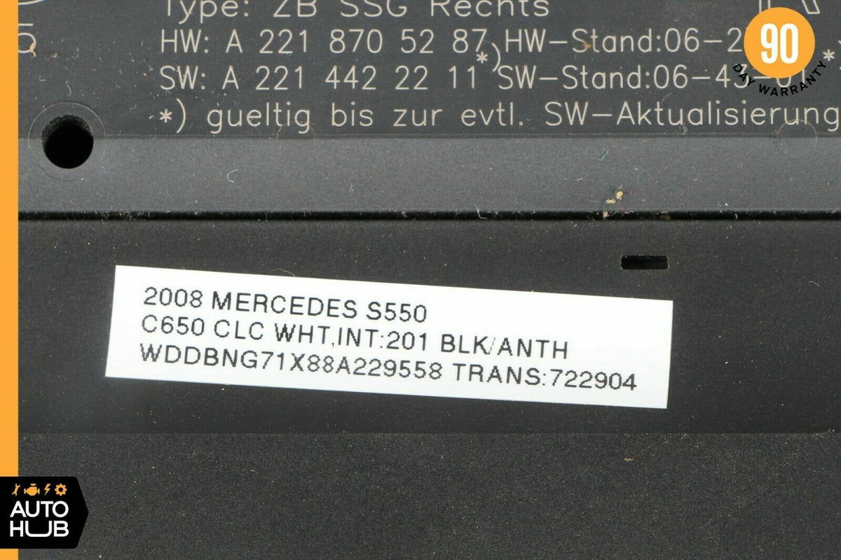 07-13 Mercedes W221 S550 S400 S350 Front Right Side Under Seat Control Unit OEM - photo 7